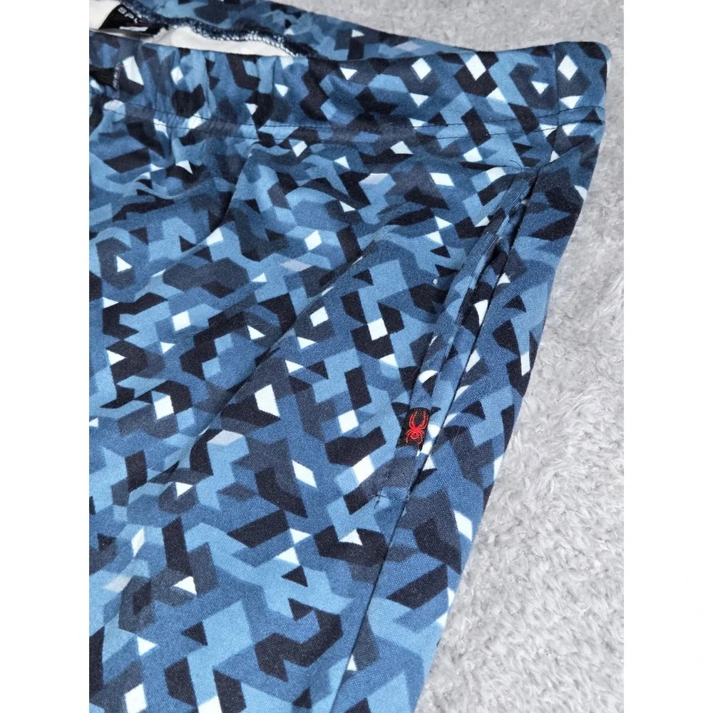 Spyder Pajama Pants XL Blue Geometric Print Mens Sleepwear Lounge Drawstring - Picture 6 of 7
